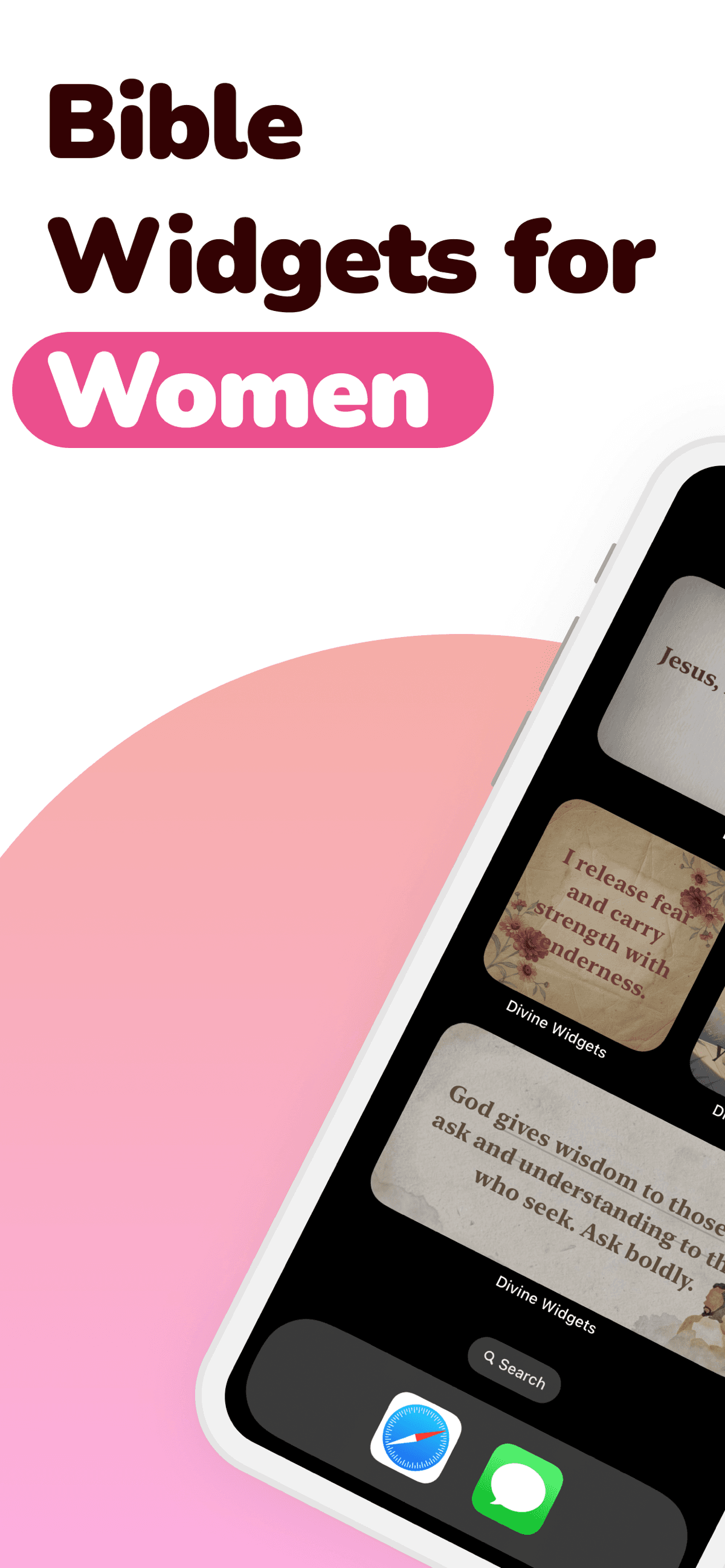 Divine Bible widgets displayed on an iPhone home screen